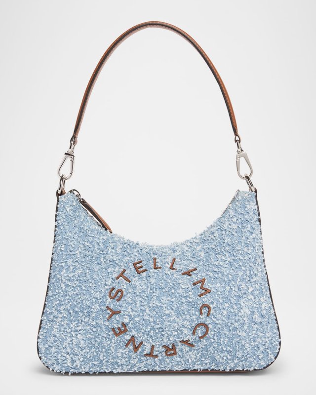 Logo Denim Boucle Shoulder Bag